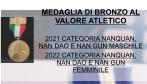 MEDAGLIA DI BRONZO AL VALORE ATLETICO   2021 CATEGORIA NANQUAN, NAN DAO E NAN GUN MASCHILE 2022 CATEGORIA NANQUAN, NAN DAO E NAN GUN FEMMINILE